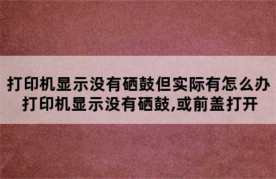 打印机显示没有硒鼓但实际有怎么办 打印机显示没有硒鼓,或前盖打开